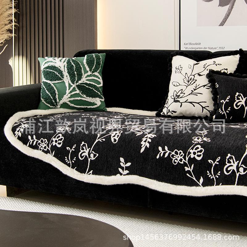 Irregular Special-Shaped Sofa Cushion Autumn And Winter Thickened Non-Slip Seat Cushion  New Leather Sofa Cover Cover Cloth Towel