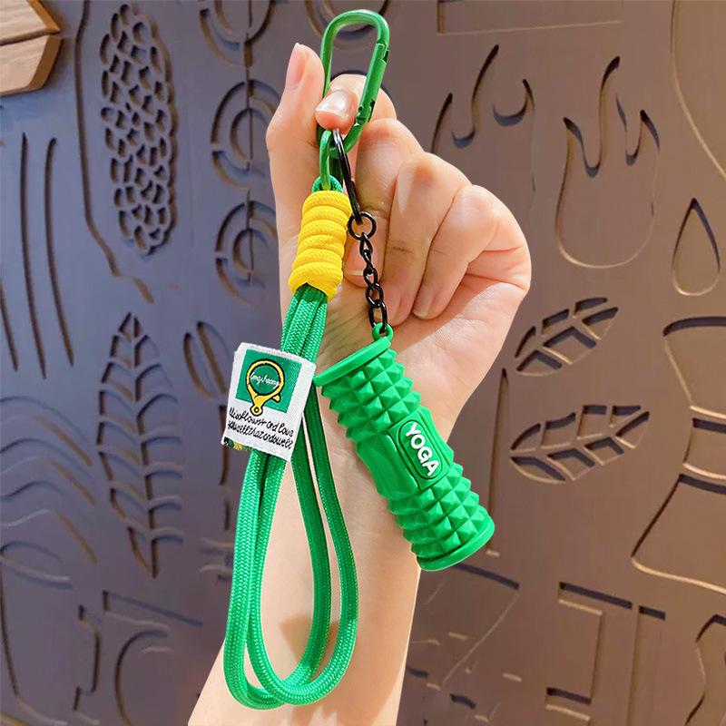 Mini Foam Roller Fitness Keychain Silicone Gym Workout Gifts Outdoor Backpack Pendant Gym-Lockers Decoration For Gym Lovers