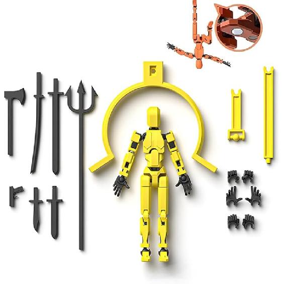 [Assembly Required] Dummy13 Magnetic Action Figure Set, Anti-Gravity Style, T13 Action Figure Stand, Magnetic Articulated Figures, 3D Printed жёлтый