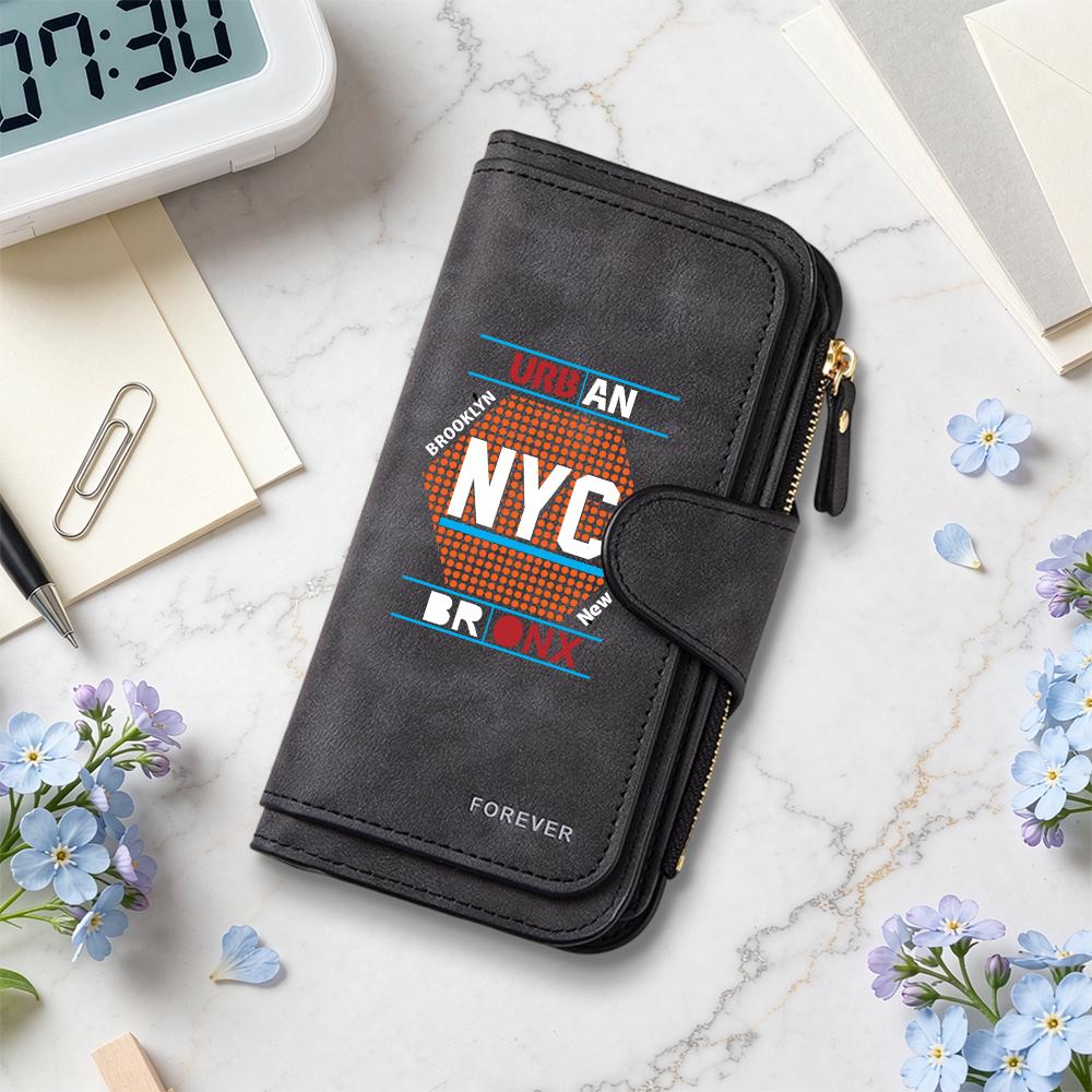 Vintage Urban NYC Purse Multicard Slot Wallet Fashion Portable Daily Use Long Wallet
