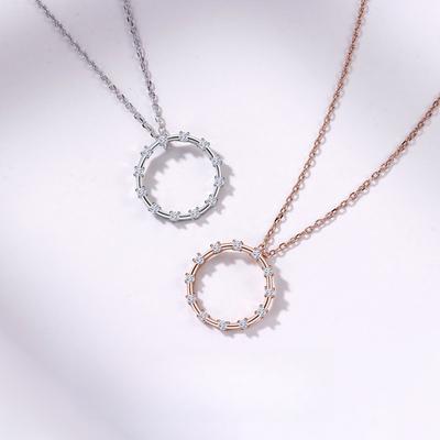 Diamond Circle Wreath Necklace Women's Fashion Versatile Niche Exquisite Temperament High-end Pendant