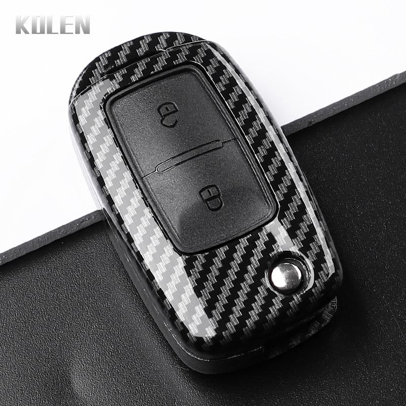

2 3 кнопки Чехол-крышка для ключа автомобиля из углеродного волокна для VW Volkswagen Polo Tiguan Passat Golf 7 Jetta Skoda Kodiaq Superb Octavia Seat
