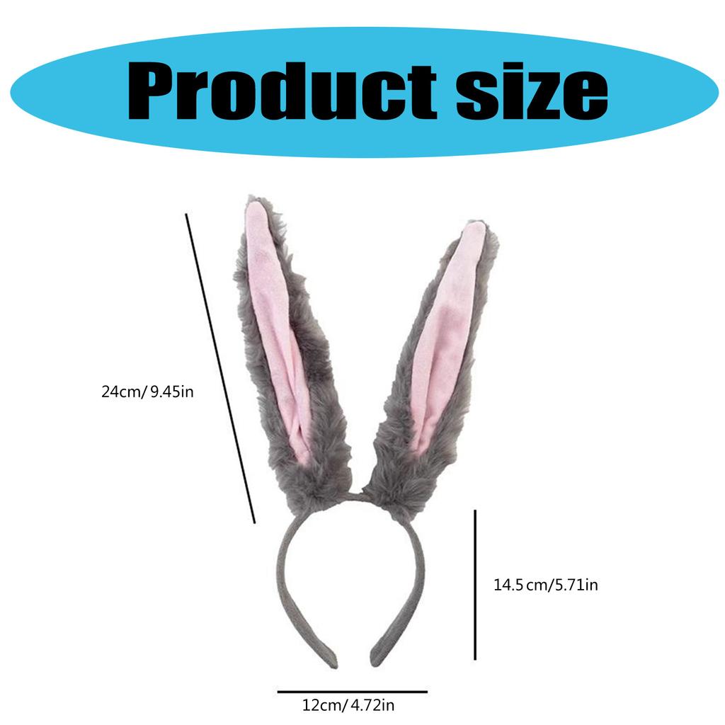 Rabbits Ears Hairband Photo Props Easter Hair Hoop Headband Party Headpiece Fun Headbands for Music Festival