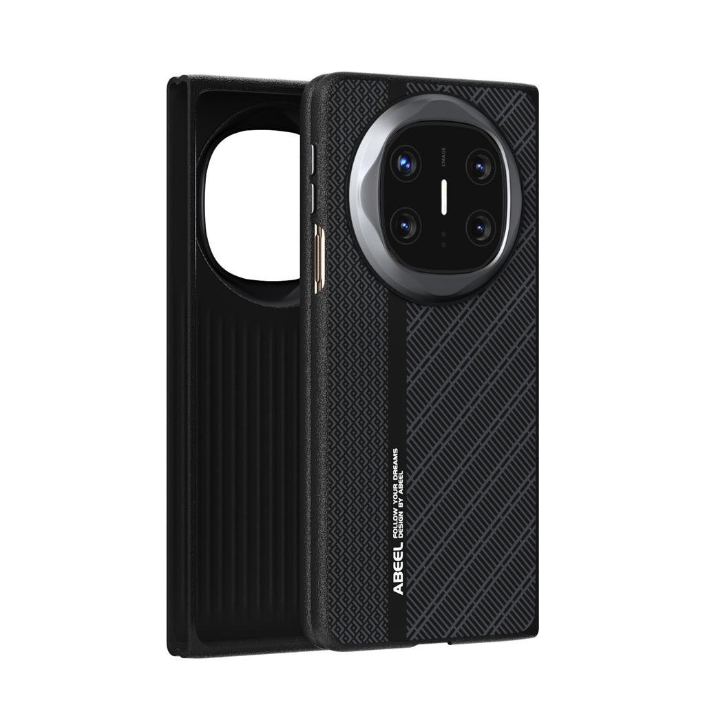 For Huawei Mate X6 Carbon Fiber Case Slim Magsafe Magnetic Wireless Charger Flip Foldable Case Alloy Lens Anti-slip Grip Funda