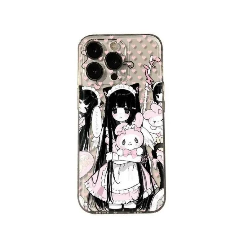 

Japan Cartoon Animation Girls Phone Case for iPhone 17 16 15 14 13 12 11 16E Series Pro Max Plus Double Layer Protection iphone 15 Plus