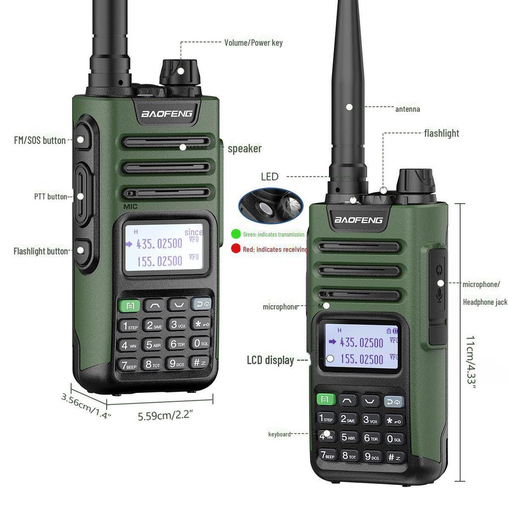 BAOFENG UV13Pro High-Power Dual-Band Walkie-Talkie with Type-C Charging