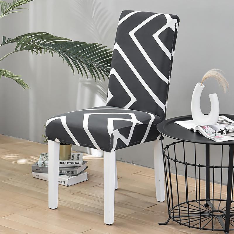 Dining Room Chair Covers Set, Stretch Printed Parsons Chair Slipcovers Spandex Removable Washable Kitchen Chair Protector Cover for Dining Room, Hotel