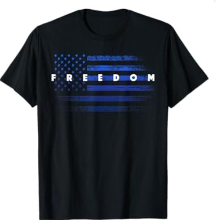 Patriotic Pride Grunge American Flag Freedom T-Shirt L