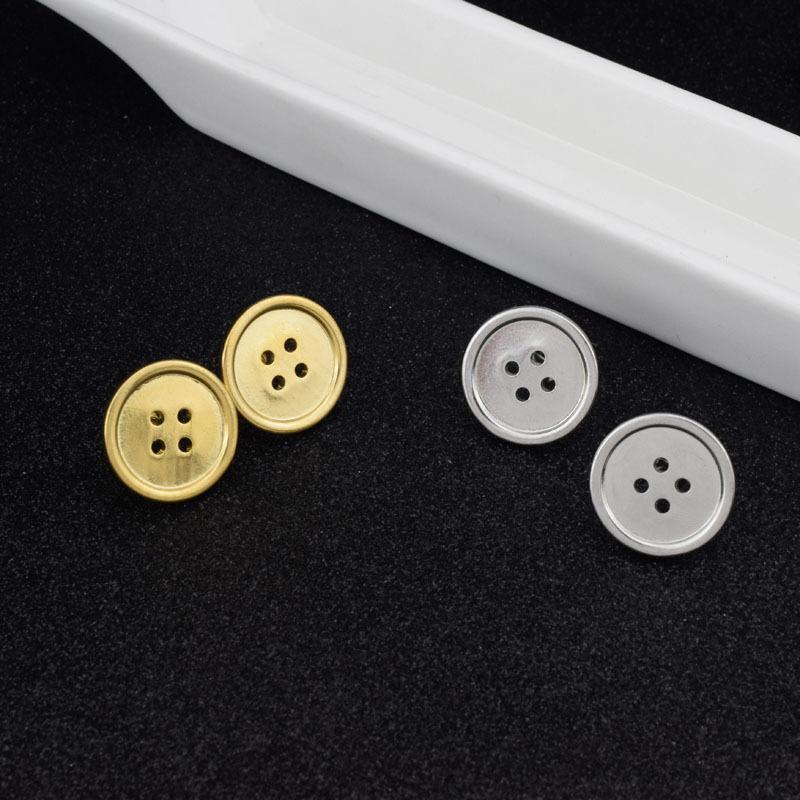 Stainless Steel Personalized Button Stud Earrings, Women's Non-fading Stud Earrings, Earrings Jewelry
