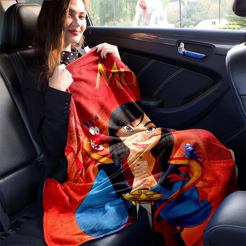 1 Stück, Disney Mulan Heimdekorative Kuscheldecke Weiche Decke für Sofa, Bett, Auto, Reisen, Camping, Büro-Nickerchen, Geschenkidee