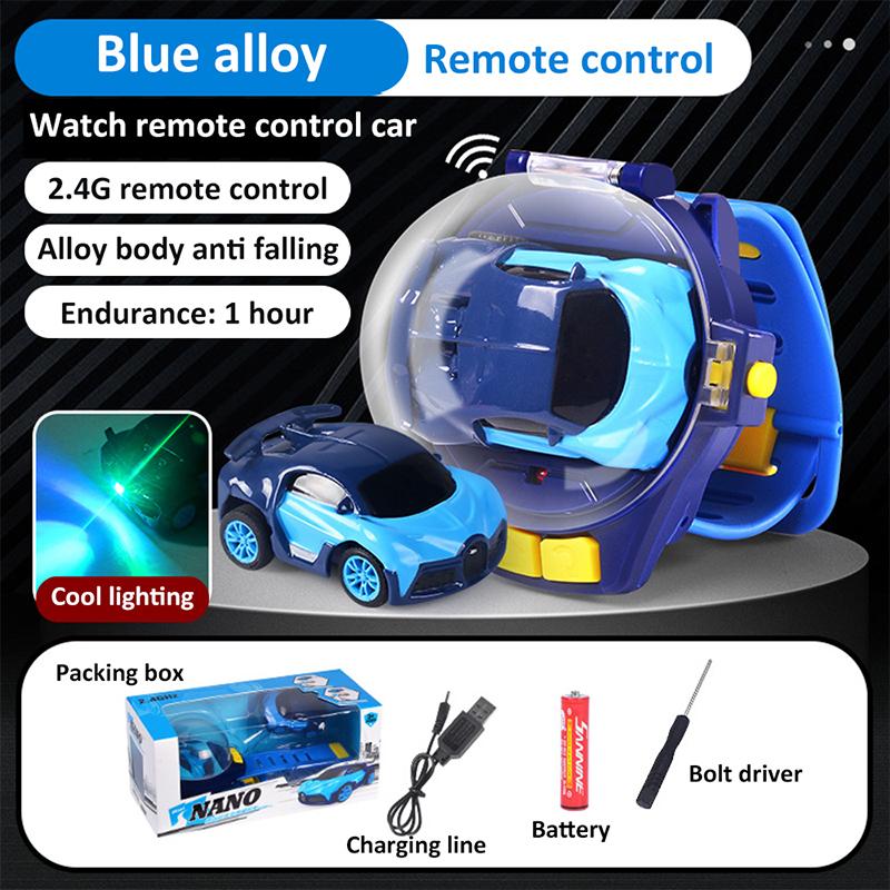 Mini Remote Control Watch Car Cartoon Rc Small Car Rechargeable Racing Kids Boys Girls Birthday Christmas Clock Rc Car Toy Gift