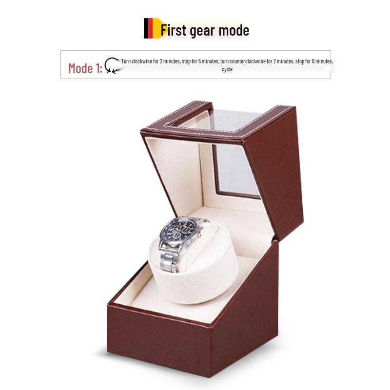 Leather Automatic Watch Winder Box with Motor Rotator