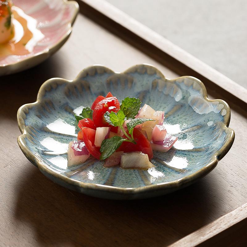 Japanese Ceramic Spoon Holder Household Soup Spoon Holder Retro Dipping Saucer Kiln Change Ceramic Flavor Plate Kitchen Storage Dish Rack Spoon Holder