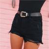 Europese en Amerikaanse retro klassieke cat-klauw denim shorts met zijsplit en hoge taille