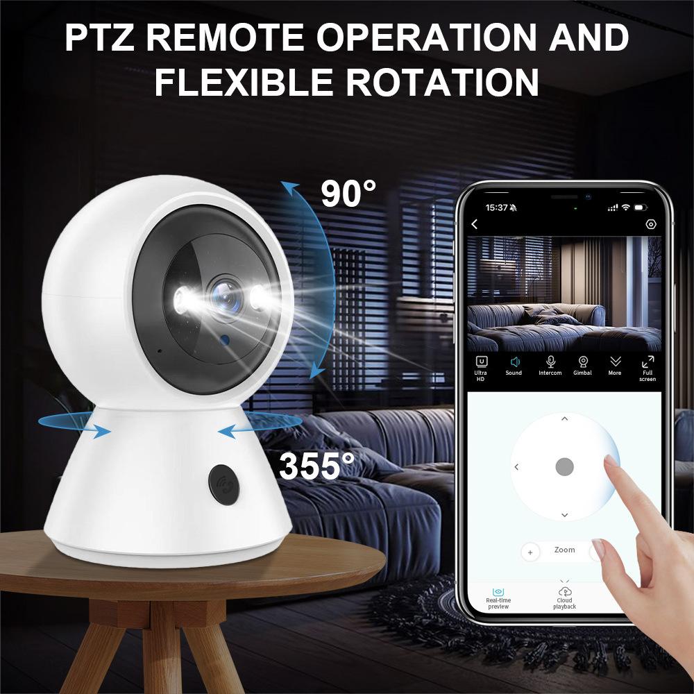 High Definition Night Vision Panoramic Home Dual Frequency Dual Color Security Surveillance Camera Support One-click Call