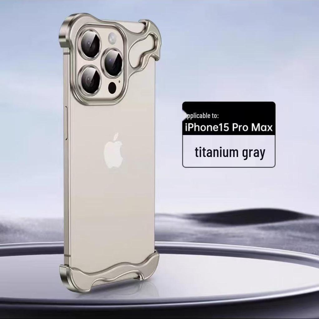 iPhone 16/17 Pro Max Air Irregular Metal Border Protective Case with Heat Dissipation