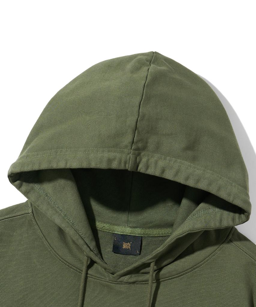 Brownbreath Pigment Tag Hood Zip Up - Khaki