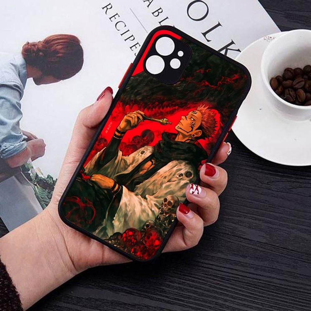 Jujutsu Kaisen Ryomen Sukuna Phone Case For IPhone 14 11 12 13 Mini Pro Max 8 7 Plus X XR XS MAX Translucent Matte Cover