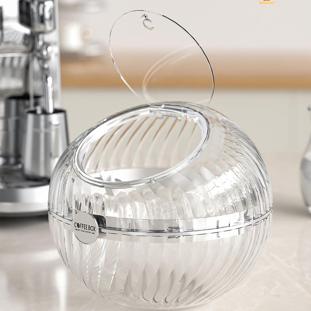 Creative Desktop Transparent Capsule Coffee Press Storage Container Multi-purpose Candy Chocolate Tea Sealed Storage Box