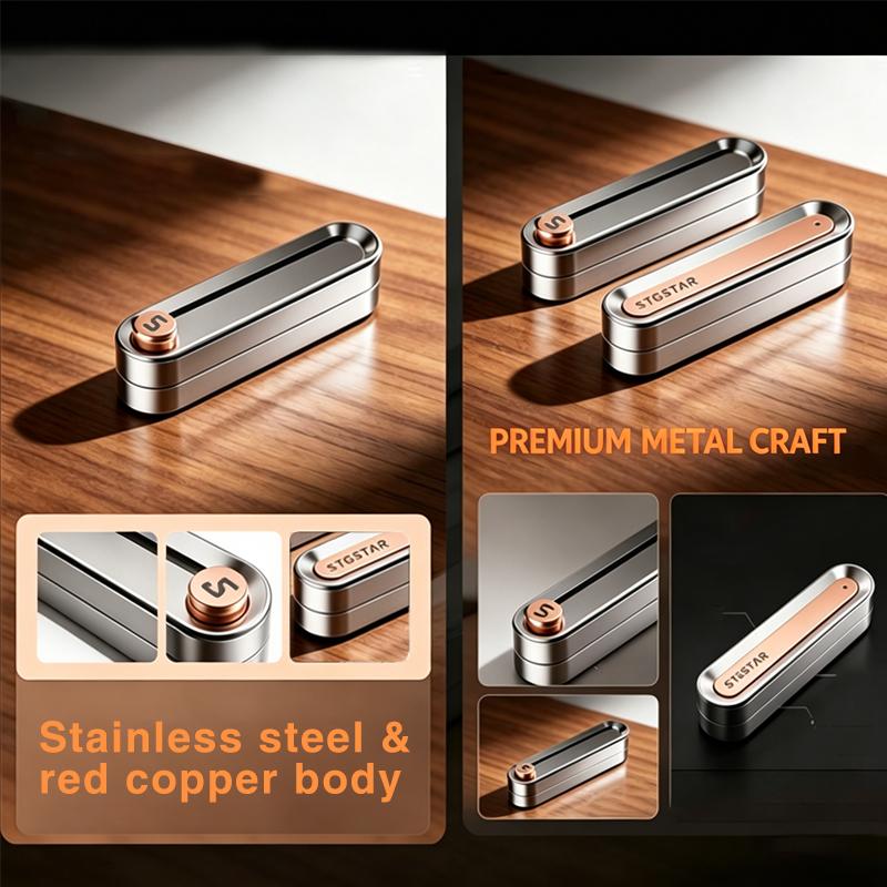 Metal Edc Fidget Slider Magnetic Push Card Mechanical Ratchet Slider Stress Relief Anti Anxiety Desk Toy Adult Fidget Gift