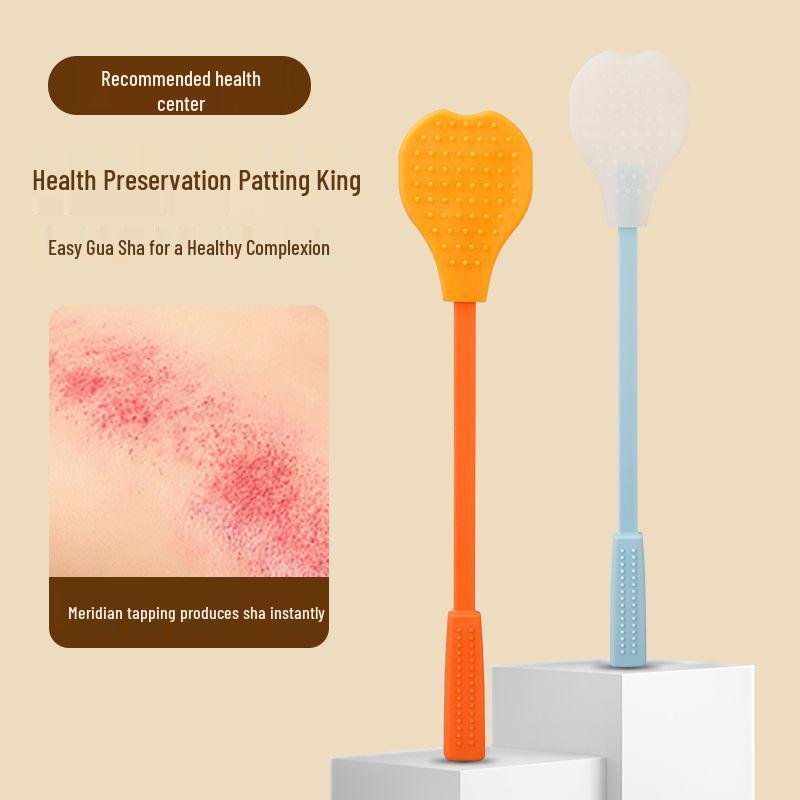 Meridian Silicone Gua Sha Universal Patting Board for Full Body, Neck, and Back Massage. Silicone Meridian Patting [Orange]