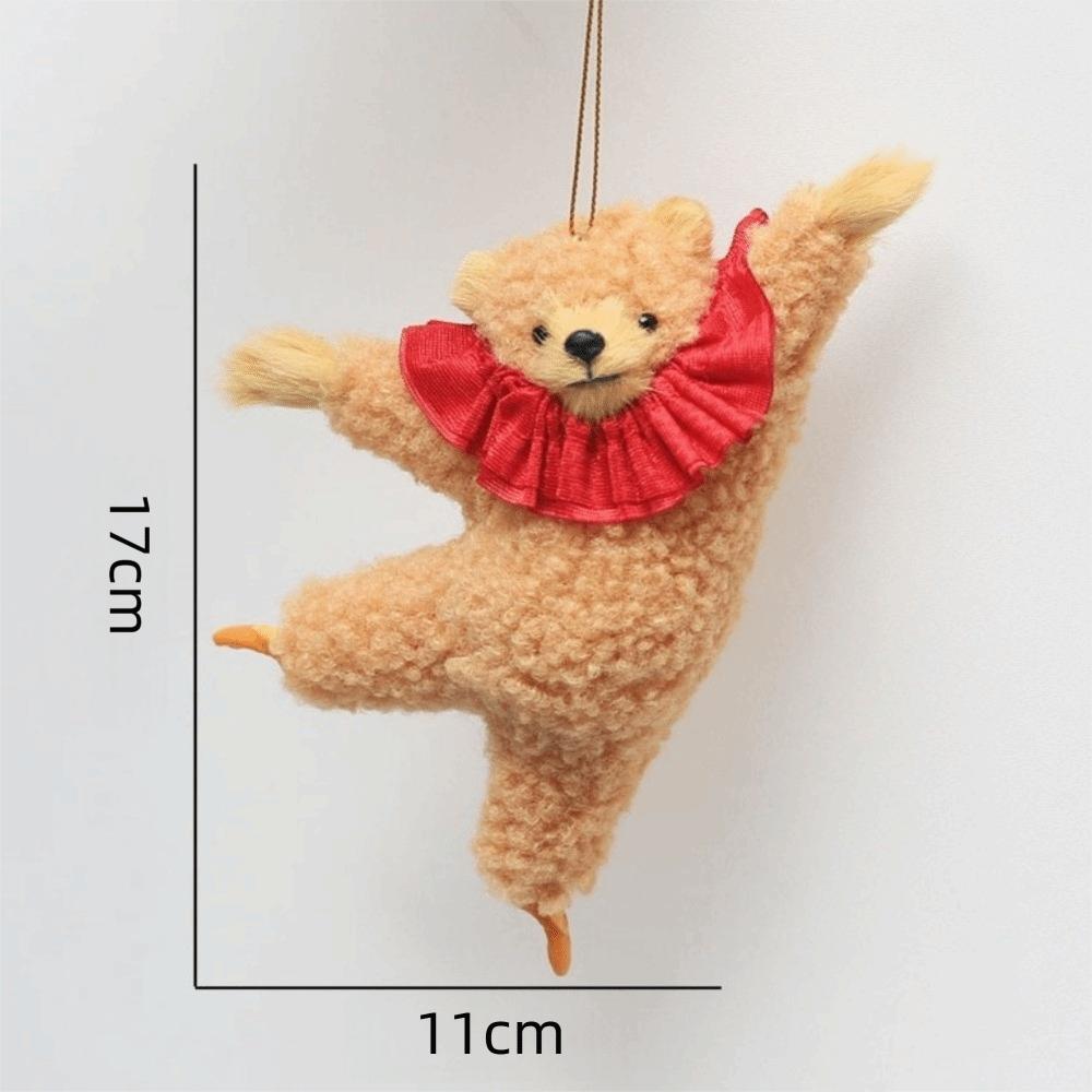 Cute Cartoon Ballet Boston Bear Pendants Soft Stuffed Animal Bear Keyrings  Bear Keyrings Dancing Bear Decoration Bag Charm