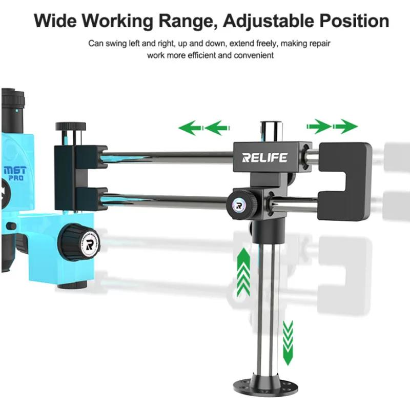 RELIFE MS2 Pro Doppel-Kugellager Doppel-Stangen Mikroskopständer 360° Drehung Hochfeste Vollmetall Mikroskop Halterung Arm Halter