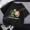 Miner Crafted Child Round Neck Cotton T-Shirt Game Themed Print Short Sleeve Top Casual Tees for Boys Summer Clothing Kids Gifts