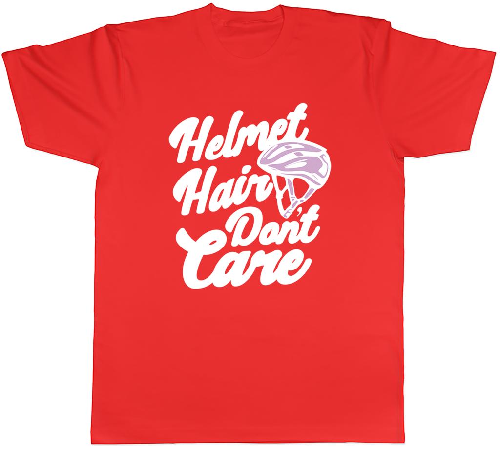 Funny Cycling Bicycle Unisexs TShirt Helmet Hair Dont Care Tee Gift