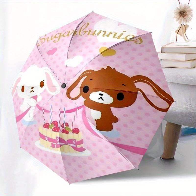 Sugarbunnies, Sanrio Automatic Open/Close Umbrella-Cute Umbrella with Cute Design, Portable 3-Fold Compact Umbrella for Men & Women, Hallowe