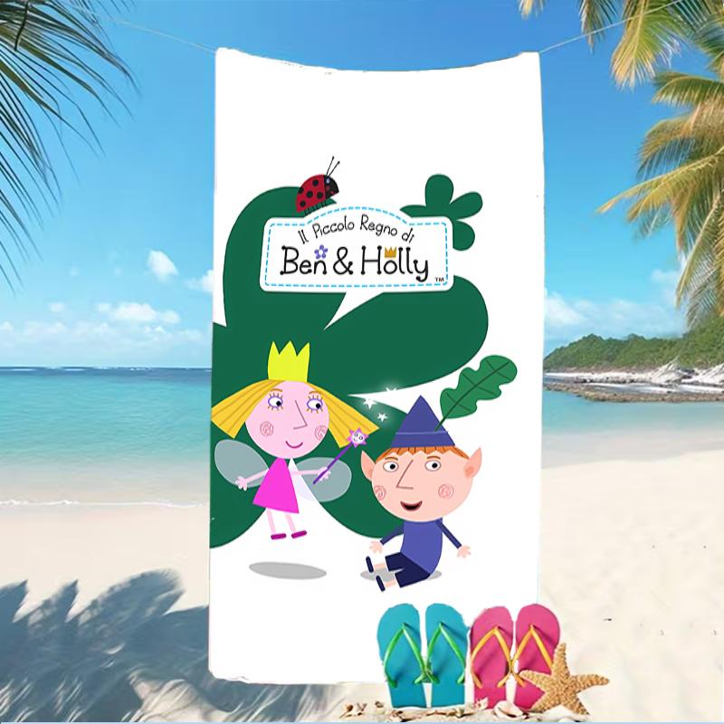 Serviette de plage motif Le Petit Royaume de Ben et Holly - douce, absorbante, lavable en machine Légère et moderne, pour la natation, Essentiels de voyage