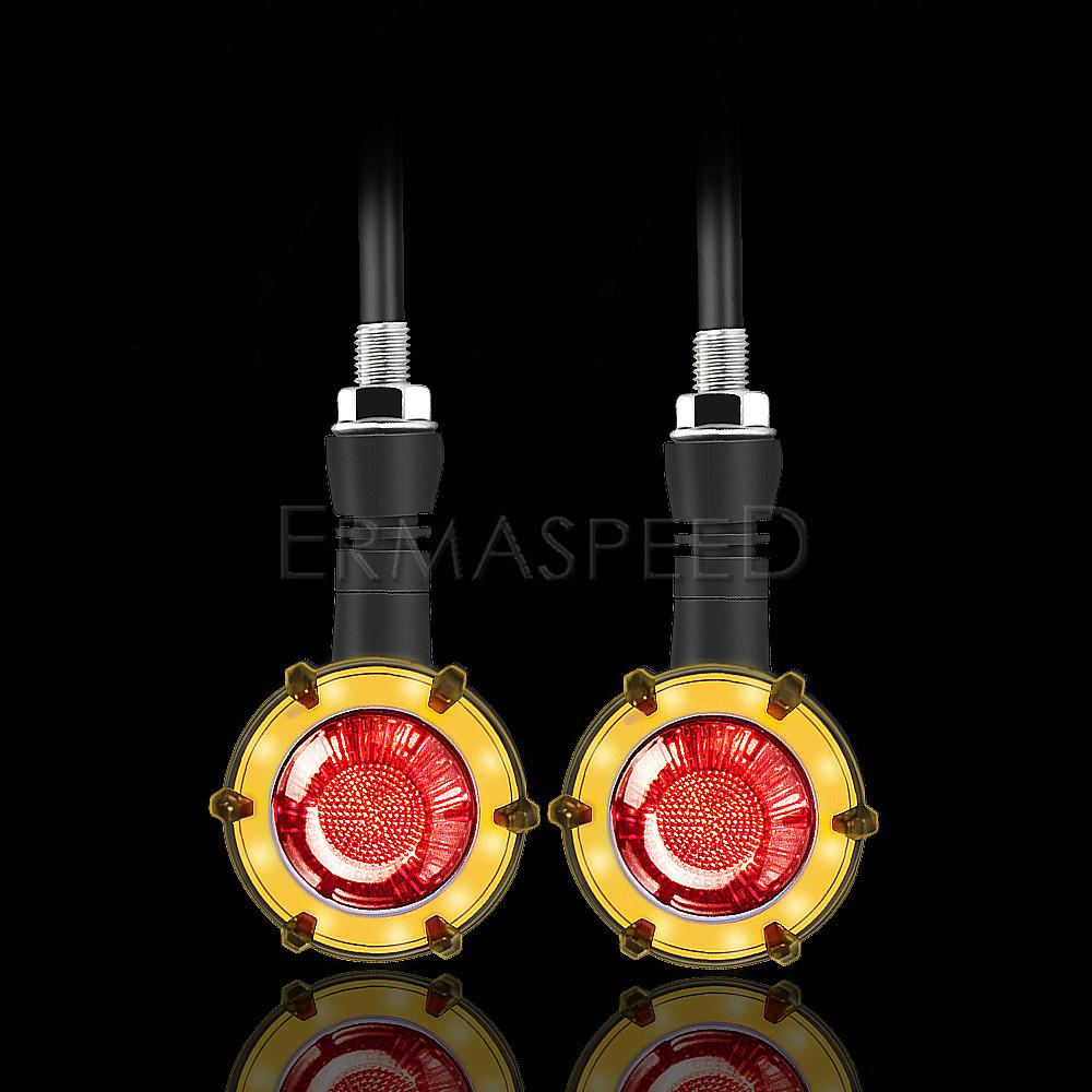 Led Sequential Turn Signals Motorcycle Indicators Blinkers Motorbike Brake Stop Signals Lamp 12V E-bike Scooter