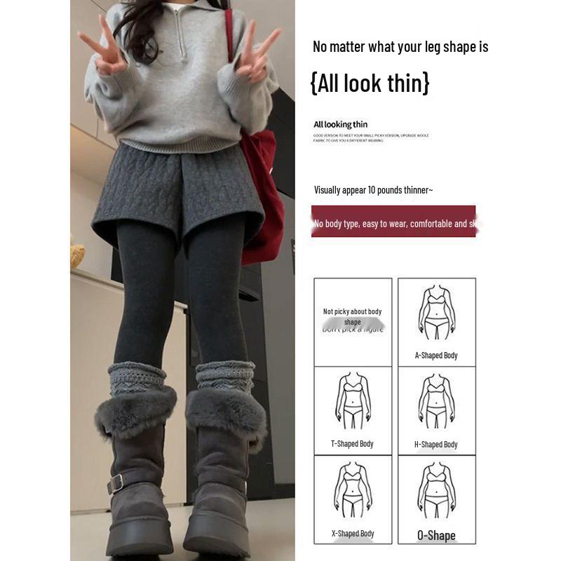 Women's High Waist Retro A-line Dark Grey Knit Shorts - Spring 2026 Collection, Petite Bootcut Base Layer