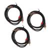 3Pcs Audio Cable 3.5mm To 2RCA Cable Oxygen Free Copper Black Aluminium Alloy Shell for Phone Tablet