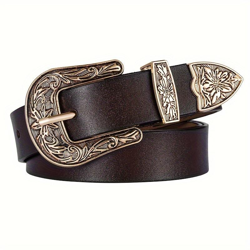 Ladies' Western Denim Retro Three-piece Set, Versatile Genuine Leather Cowhide Coat, Denim Pants, Belt and Leather Strap