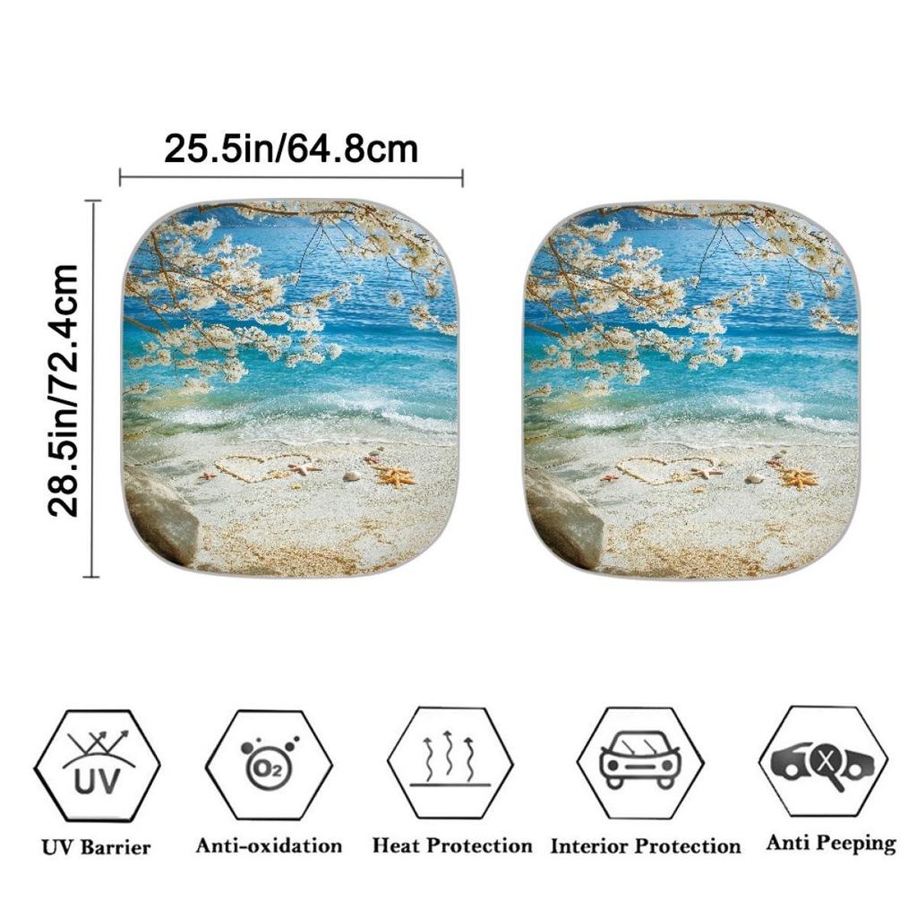 Turtle Pattern Car Sunshade Set: Universal Aluminum Foil Heat Insulation Cover (2-Pack)