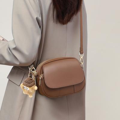 Bag Women'S Leather Women'S Bag Casual Fashion One Shoulder Foreign Style Niche Crossbody Bag Luggage