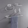 Stainless Steel Towel Holder Self-adhesive Bathroom Towels Rack Black Washhand Hanger Ring Rail Bar Kitchen Storage Accessories