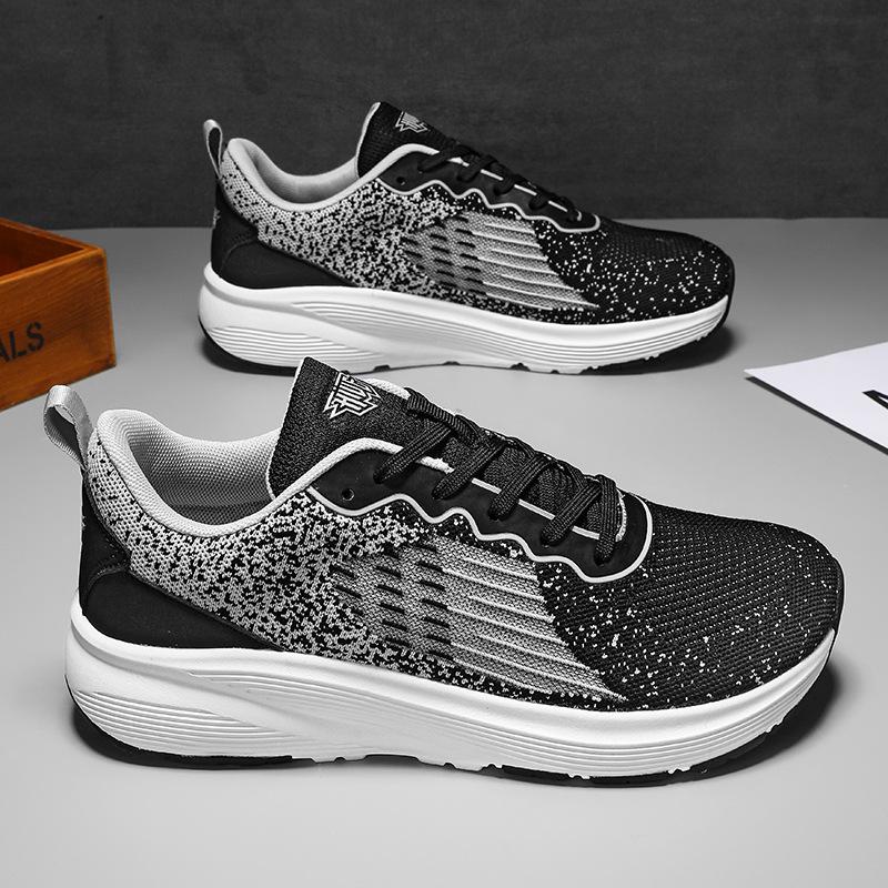 Summer Flying Weaving Long Jump Shock Absorption Campus Sports Students Ultra Light Running Shoes Casual Shoes Large Size