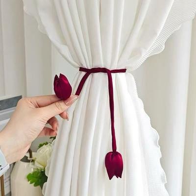 2 PCS Adjustable Tulip Curtain Tieback Fashion Curtain Buckle Ornament Curtain Straps  Home