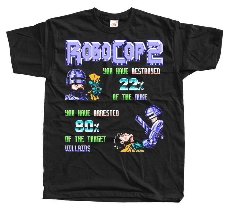Robocop 2 SCORE-Bildschirm NES-Spiel T-Shirt SCHWARZ S-5XL ALLE GRÖSSEN NEU!!!