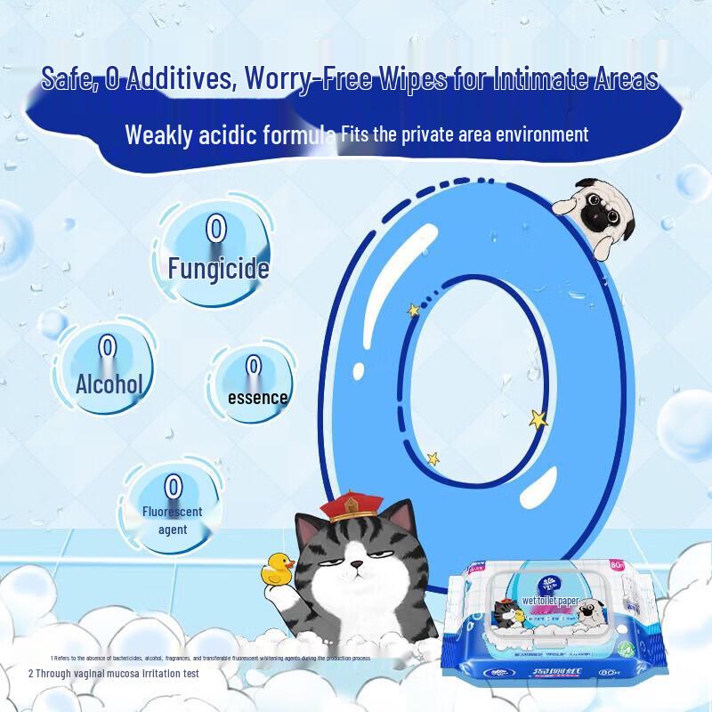Vinda Wu Huang Edition Flushable Wet Wipes with Lid, 80 Sheets