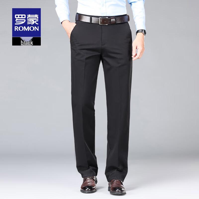 Luo Meng Men's Fall Straight-Leg Cotton Business Casual Pants S2K43690H