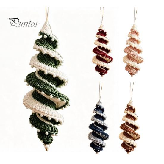 Handmade Gifts for Friends And Family Christmas Ornament Crochet Kit, DIY Spiral Tree Starter Xmas Easy Craft Kits Adults Kit Holiday Home Decoration,