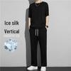 Men's Summer Quick-Dry Sports Suit: Ice Silk Leisure Pants & Short-Sleeved T-Shirt