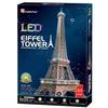 ASSYME Cubic Fan 3D Puzzle Craft Kit, Eiffel Tower (with LED), L091h, No Glue or Tools Required
