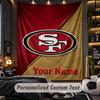 TapestrySan Francisco 49ers Custom Name Text Personalized Wall Hanging Tapestry Home Wall Decor