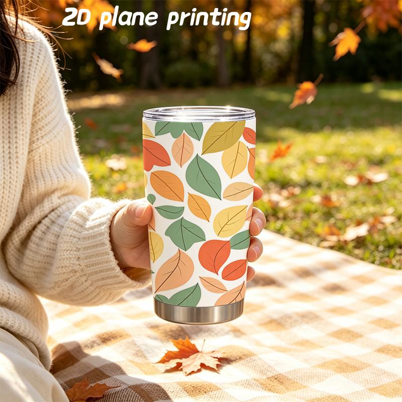 591ml Car Tumbler Autumn maple leaf elements Straw Cup Leakproof Tumbler Portable Tumbler Straight Tumbler Tumbler With Lid