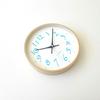 KATOMOKU Plywood Clock, Size 20, Light Blue, km-119LBRC, Wall Clock with Continuous Second Hand, 25.2cm Diameter (radio-controlled Clock)