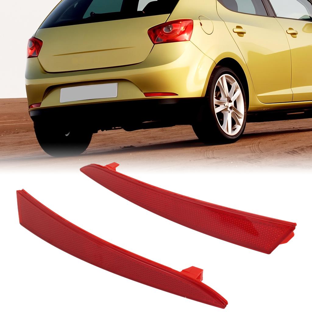 For Seat Ibiza 6J 5-door MK V 2008-2012 Left Side Right Side Rear Bumper Reflector Brake Stop Fog Warning Lamp Red Lens Red L+R